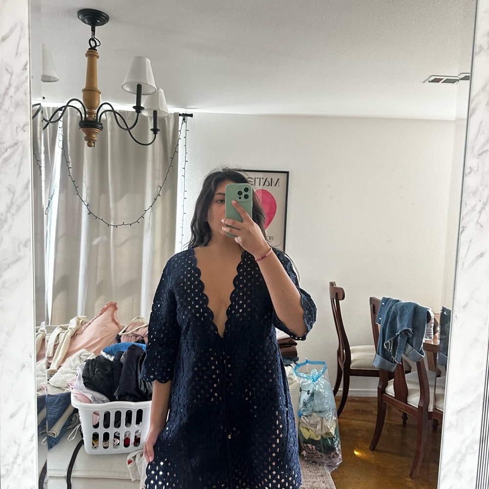 Tory Burch Navy Eyelet Cover-Up